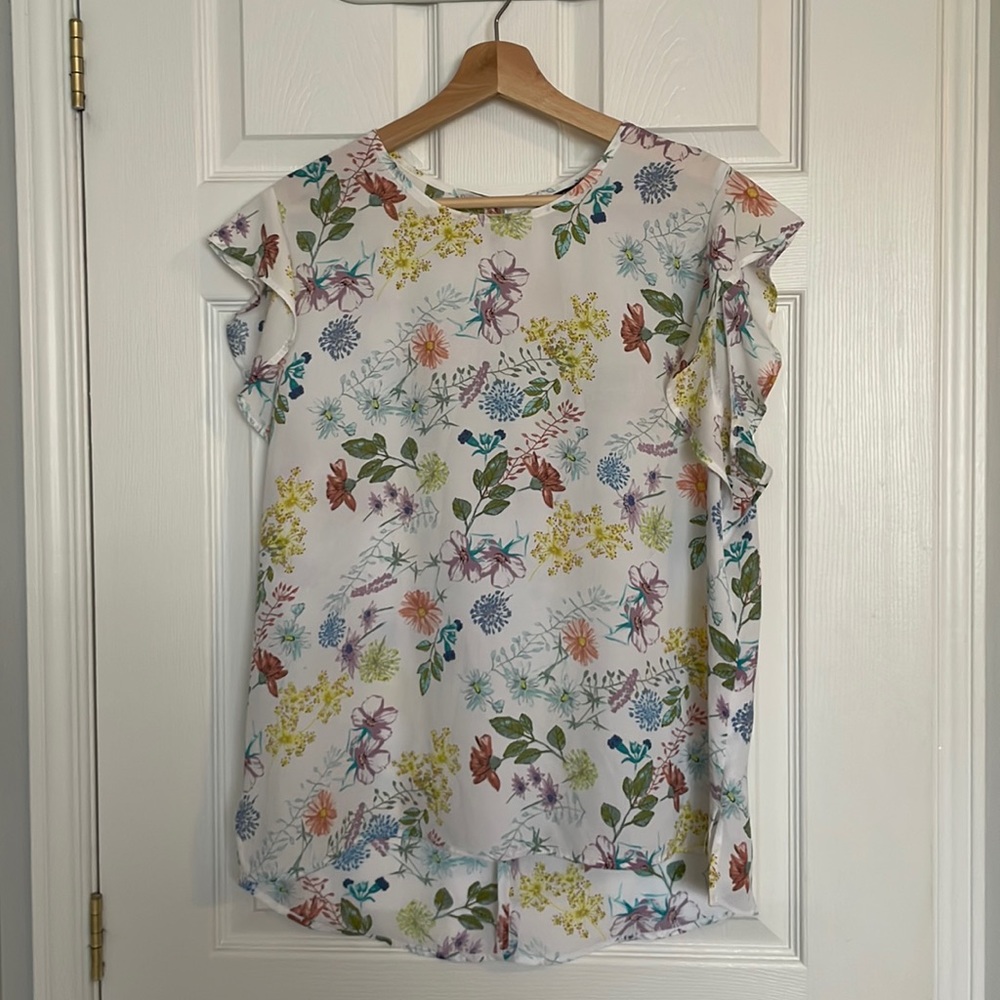 George floral flutter sleeve tank top